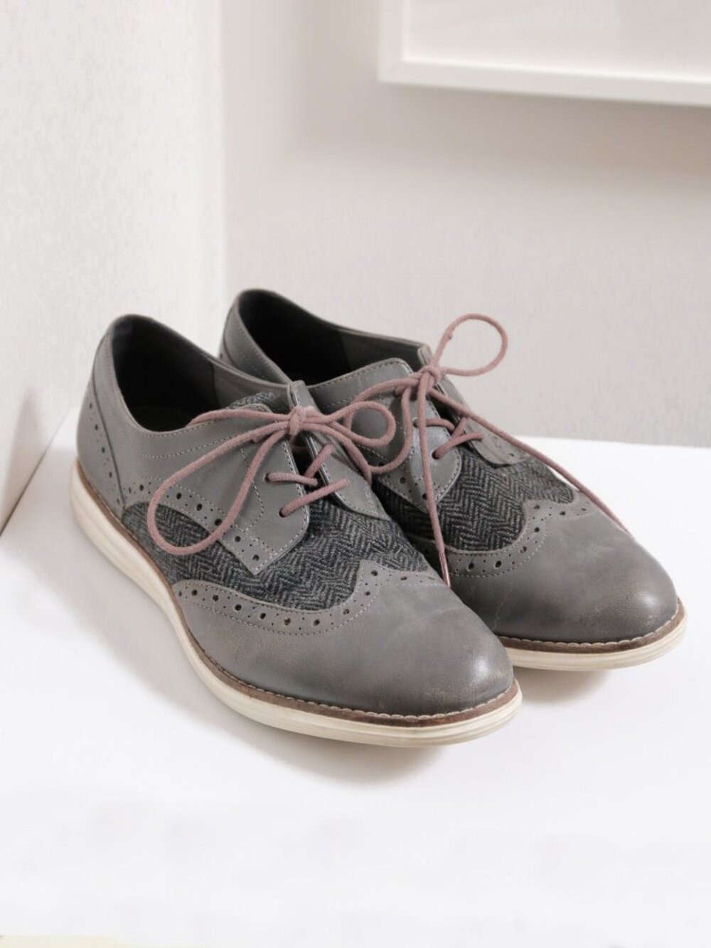 COLE HAAN Women's Size 8 1/2 Original Grand Wingtip Tweed Oxford Shoe